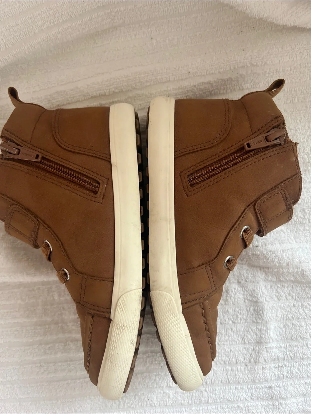 wonder nation Brown High-Top Kids Boots with Hook-and-Loop Strap